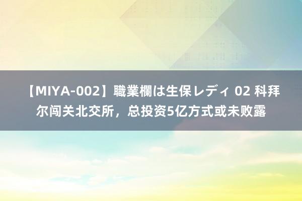 【MIYA-002】職業欄は生保レディ 02 科拜尔闯关北交所,总投资5亿方式或未败露