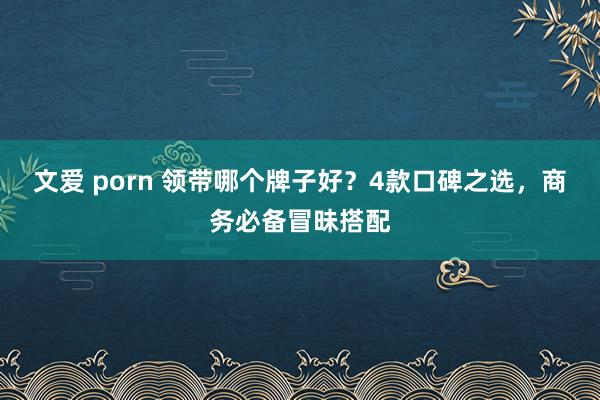 文爱 porn 领带哪个牌子好?4款口碑之选,商务必备冒昧搭配