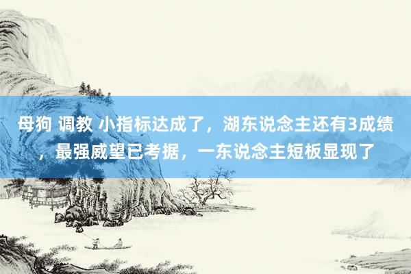 母狗 调教 小指标达成了,湖东说念主还有3成绩,最强威望已考据,一东说念主短板显现了